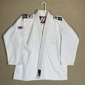 Revgear Gi Top Unisex A1‎ White Brasil Japanese Flag JiuJitsu Adult